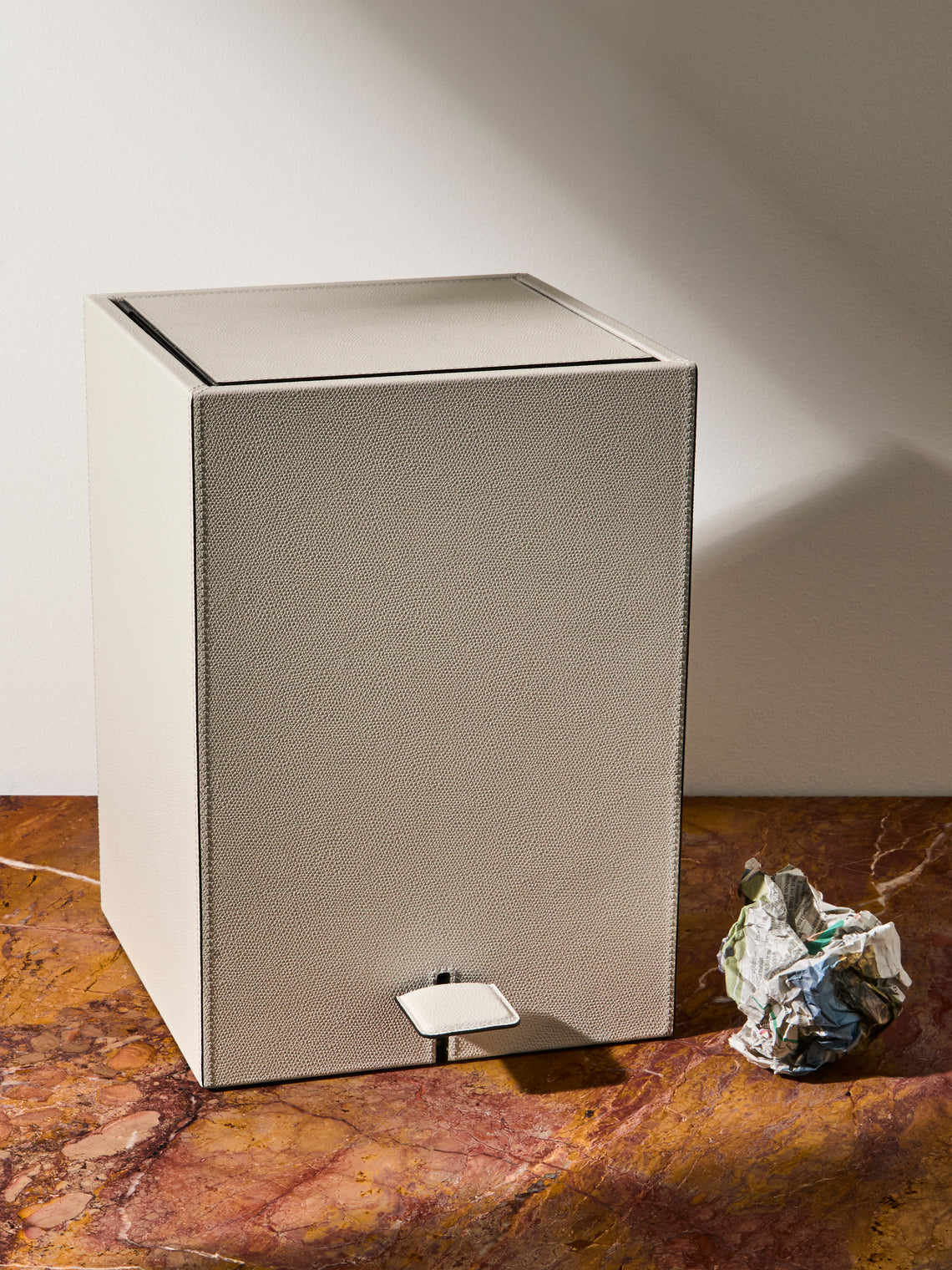 Giobagnara - Groove Leather Pedal Bin - Light Gray - ABASK