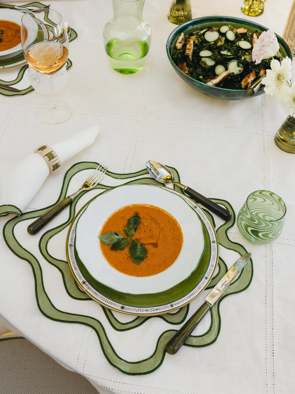 Cosima Swayze - | Set of 4 | x Los Encajeros Wave Linen Placemats - White - ABASK