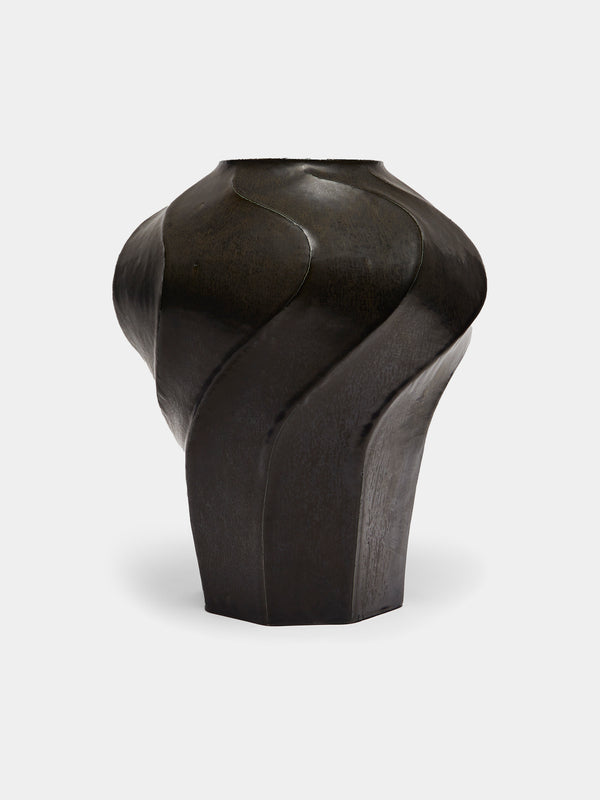 Lee Song-am - Hand-Thrown Stoneware Vase (15.5in/39cm) - Black - ABASK - 