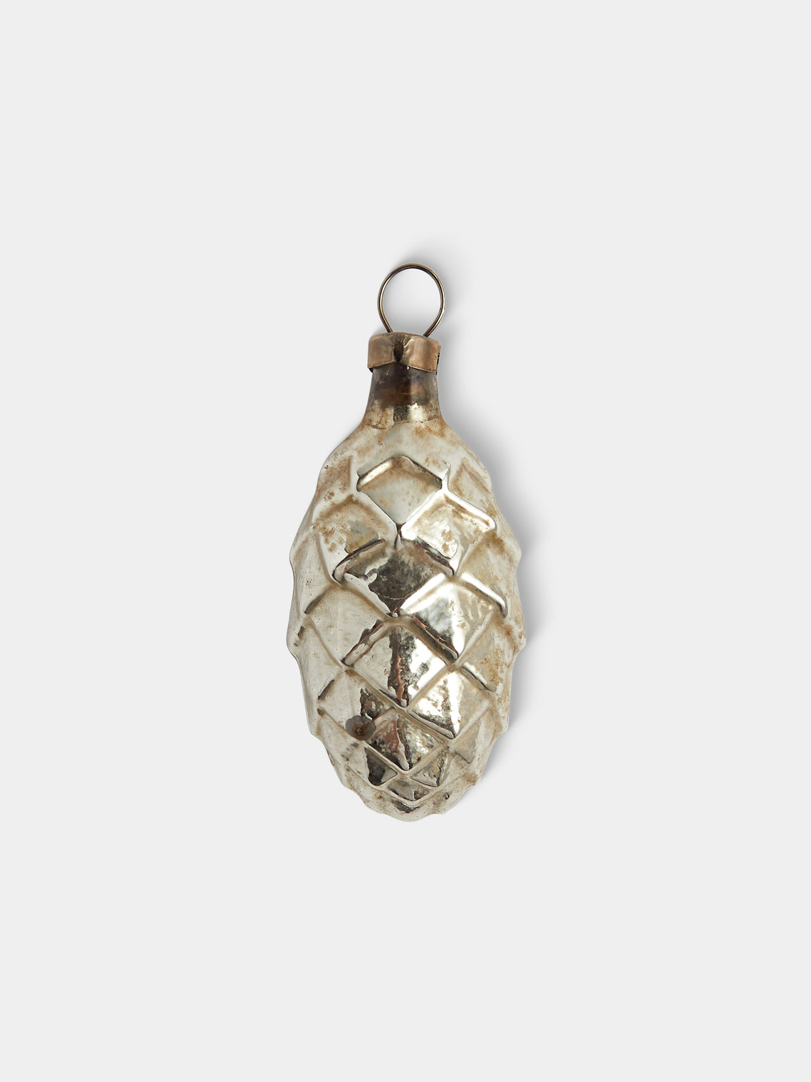 Antique and Vintage - Early-20th-Century Pinecones Glass Baubles (Set of 12) - Silver - ABASK