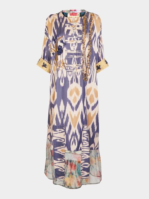 Nazzy Beglari - Hand-Loomed Ikat Silk and Cotton Dress | One Size - Multiple - ABASK - 