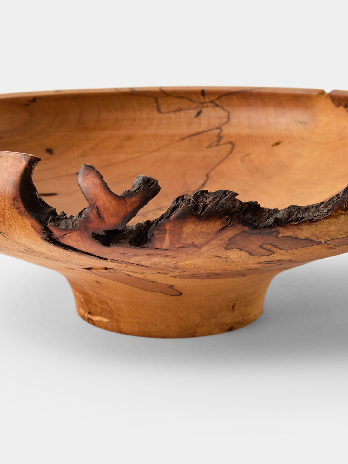 Iida Woodturning - Hand-Turned Oil-Finish Spalted Maple Bowl - Brown - ABASK