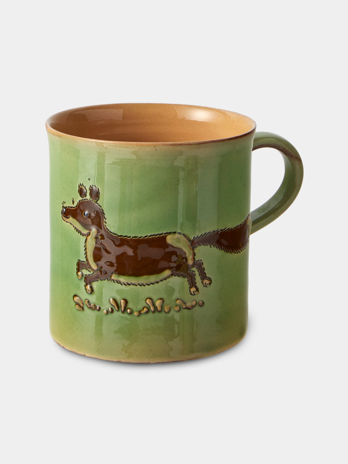 Poterie d’Évires - Animals Hand-Painted Ceramic Mugs (Set of 4) - Green - ABASK