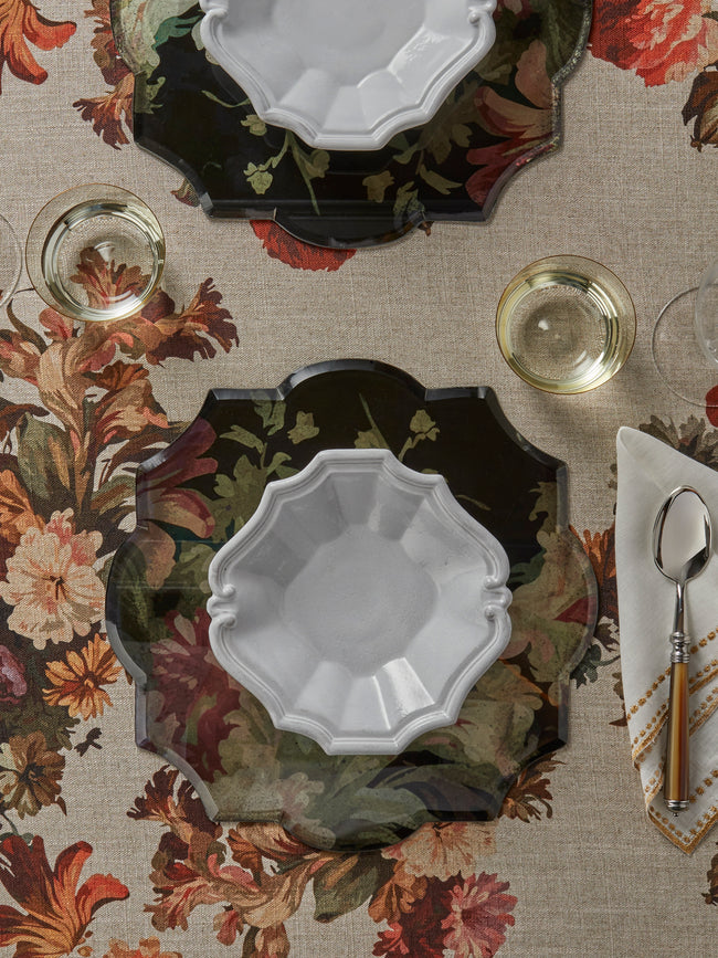 Borgo delle Tovaglie - Milano Carmen Mirrored Glass Placemats (Set of 6) - Pink - ABASK