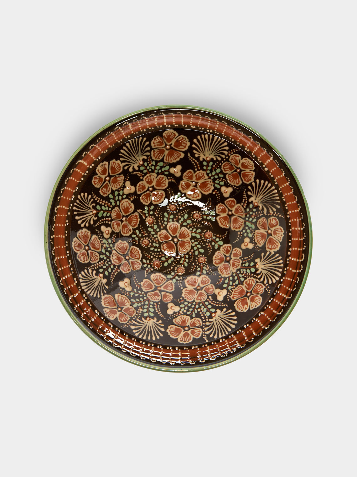 Poterie d’Évires - Flowers Hand-Painted Ceramic Large Serving Bowl -  - ABASK
