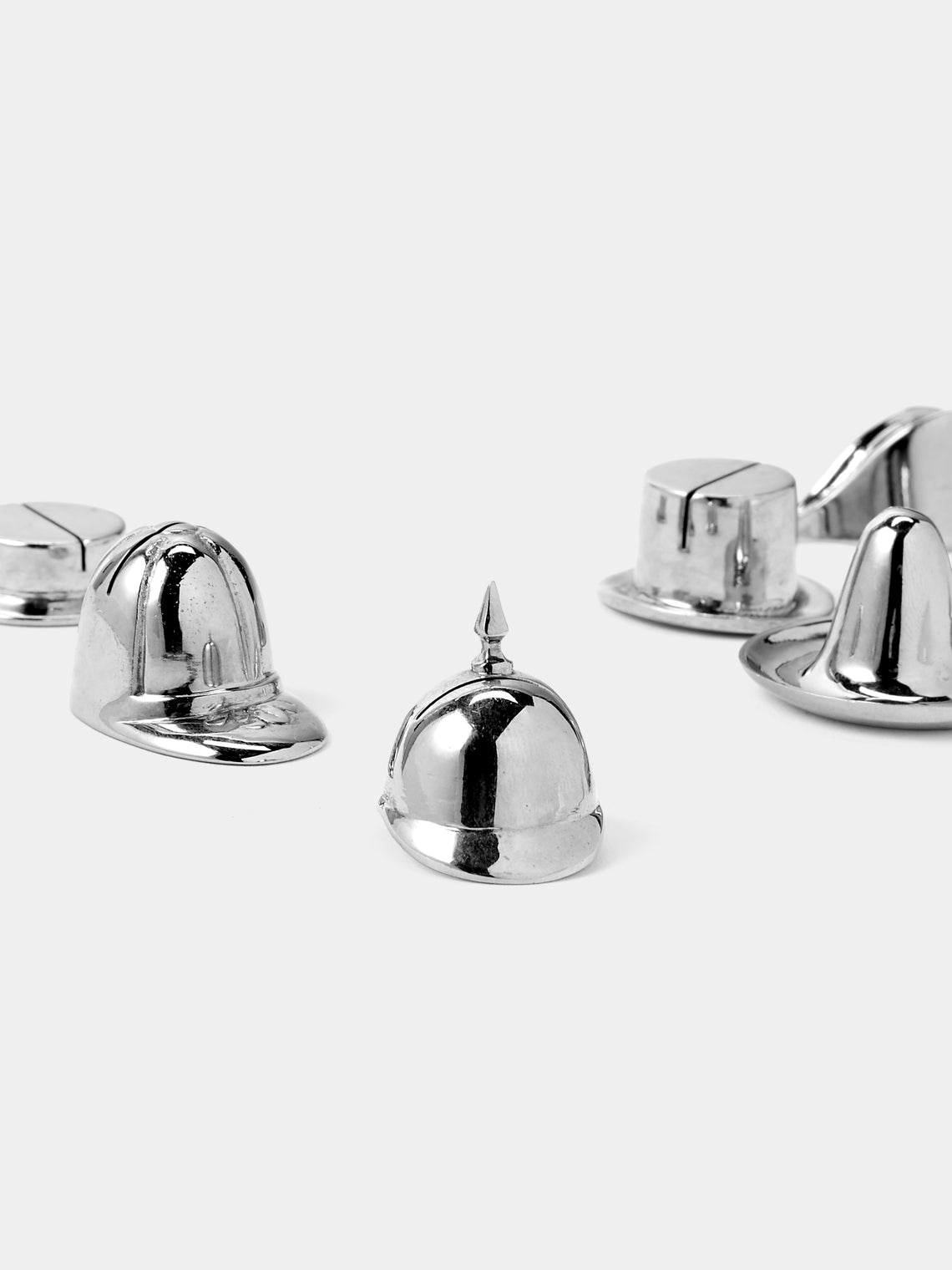 Antique and Vintage - Mid-Century Hats Silver-Plated Knife Rests (Set of 6) - Silver - ABASK
