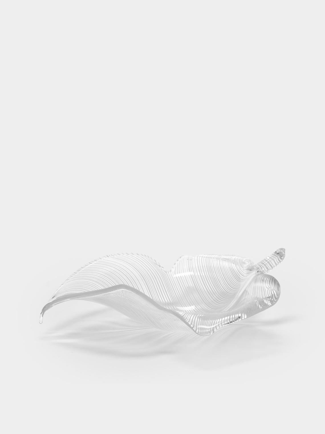 Antique and Vintage - Mid-Century Licio Zanetti Leaf Murano Glass Bowl - Clear - ABASK - 