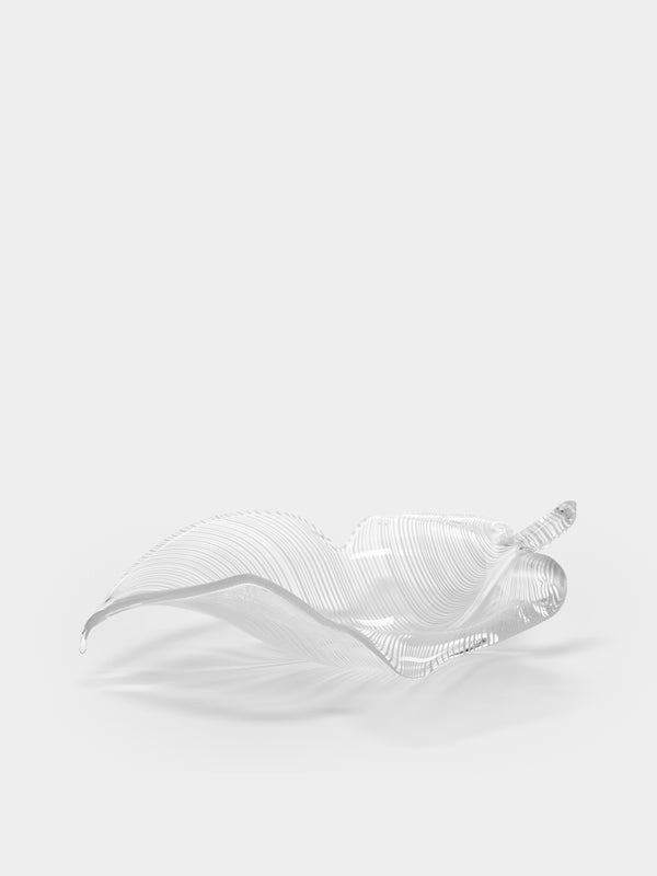 Antique and Vintage - Mid-Century Licio Zanetti Leaf Murano Glass Bowl - Clear - ABASK - 