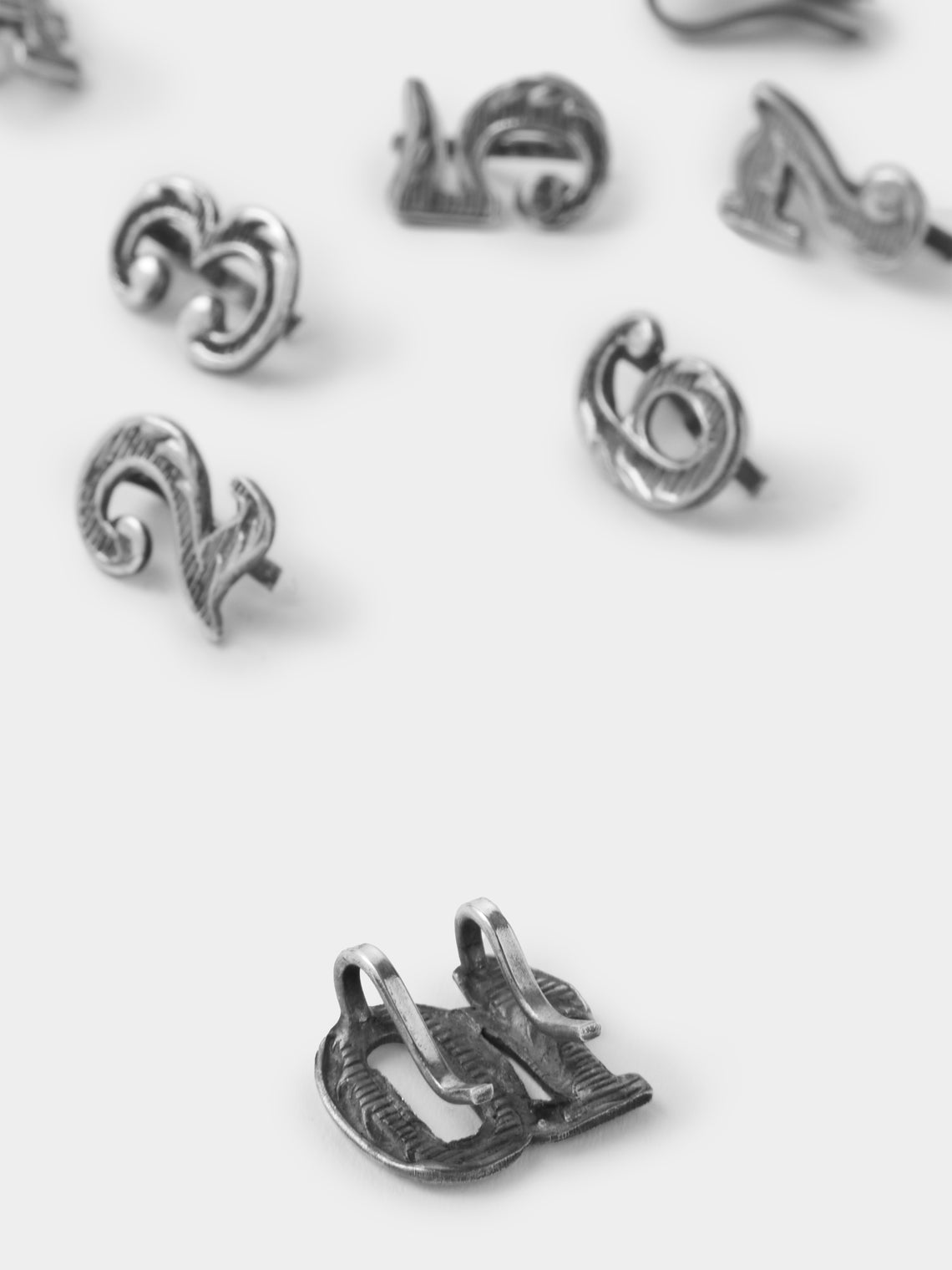 Antique and Vintage - 1915 Sterling Silver Numbered Glass Toppers (Set of 12) - Silver - ABASK