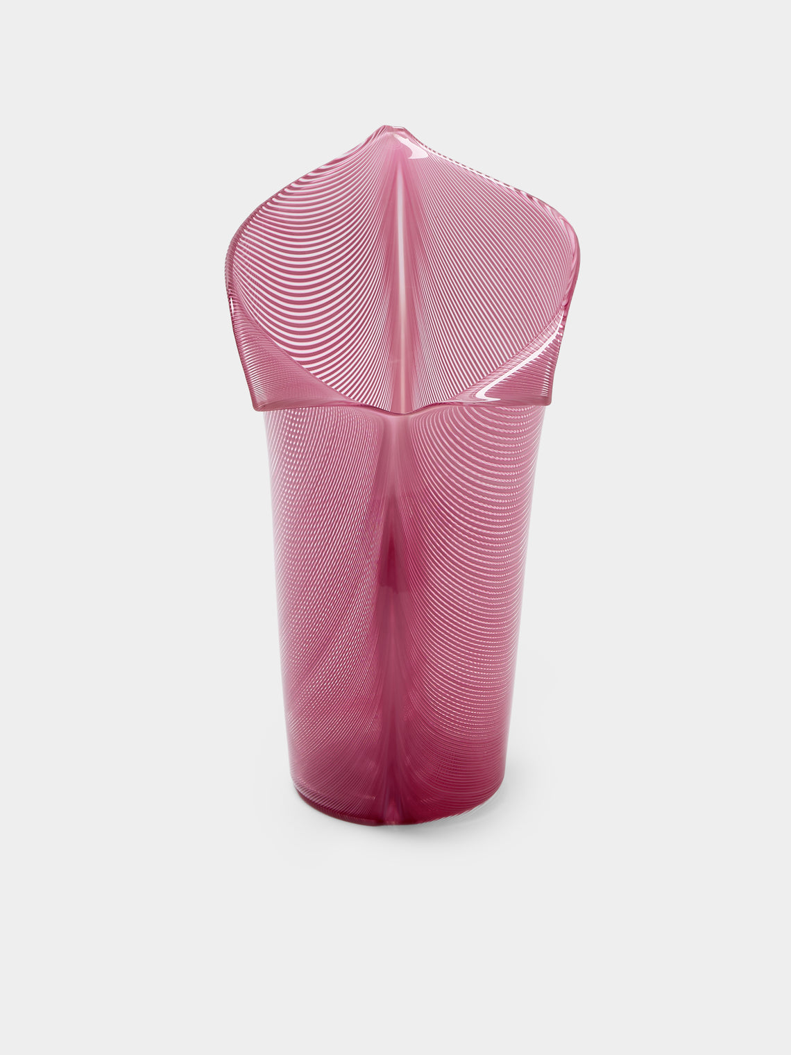 Antique and Vintage - 1980s Venini Glass Vase (11in/28cm) - Pink - ABASK - 