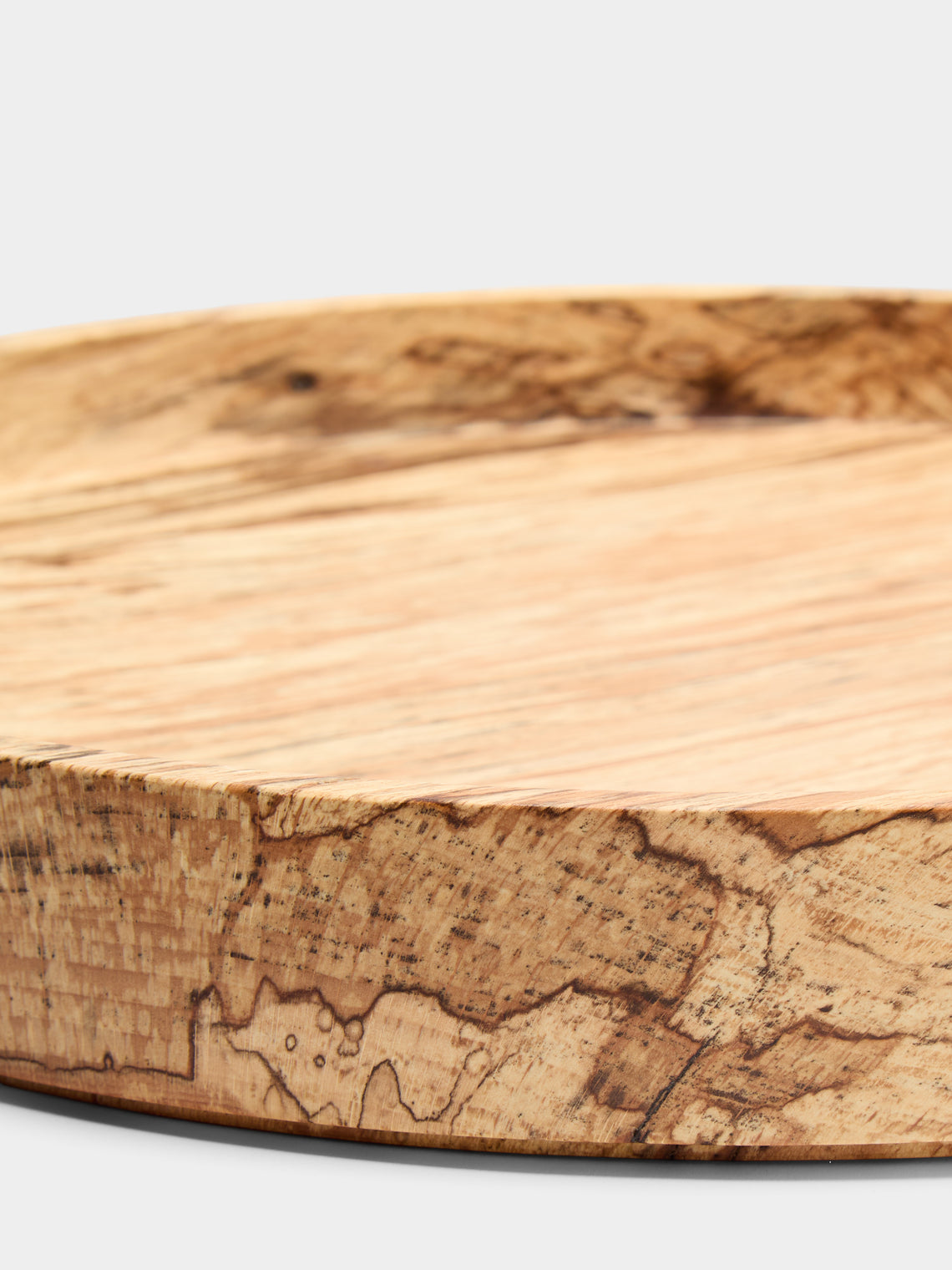 Bird & Branch - Hand-Turned Spalted Beech Service Tray (17.5in/44cm) - Natural - ABASK
