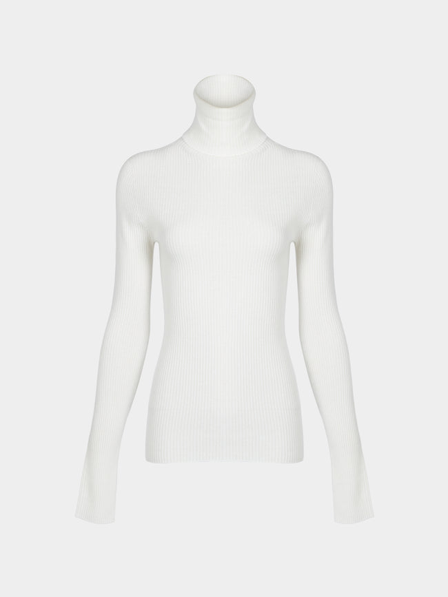 Arch4 - Izzy Baby Goat Cashmere Rollneck Top | Size: S - Cream - ABASK - 