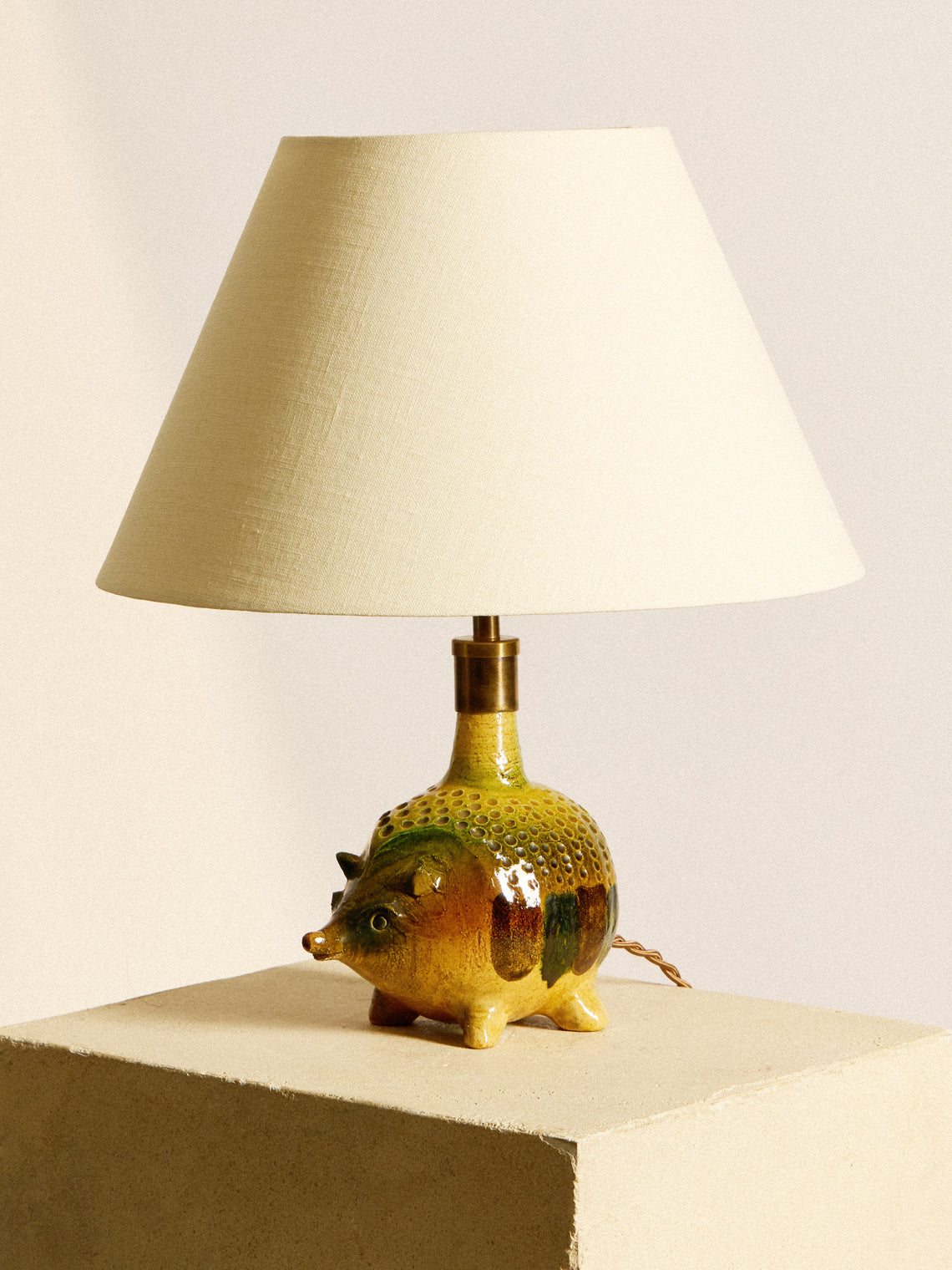 Antique and Vintage - 1970s Hedgehog Ceramic Table Lamp - Multiple - ABASK