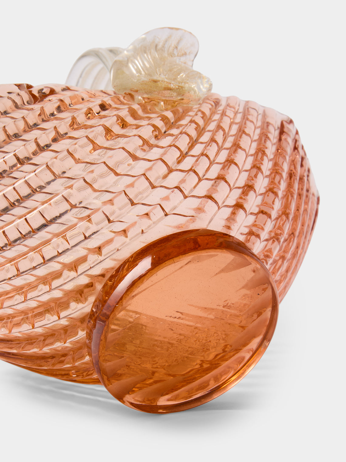 Antique and Vintage - 1940 Seguso Glass Basket - Orange - ABASK