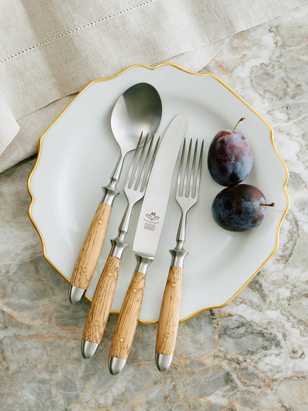 Eichenlaub - Light Oak Old German Starter/Dessert Cutlery (Set of 4) - Natural - ABASK