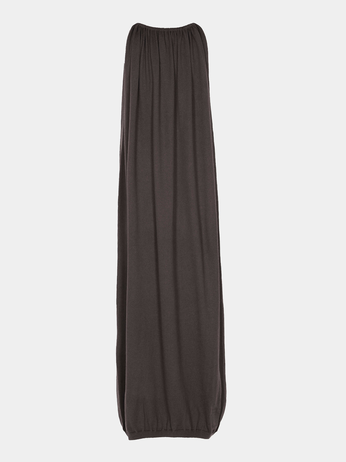 Frenckenberger - Drape Cotton and Cashmere Long Dress - Dark brown - ABASK