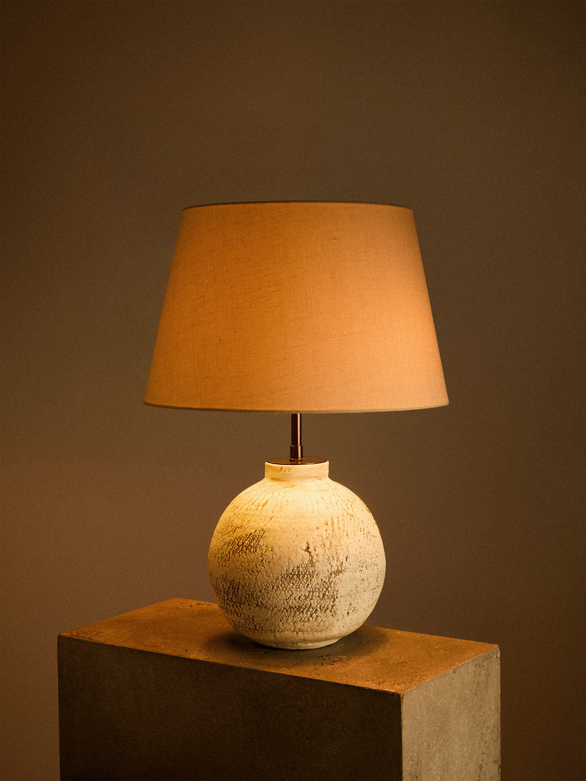Peter Speliopoulos Projects - Hand-Glazed Stoneware Table Lamp - White - ABASK