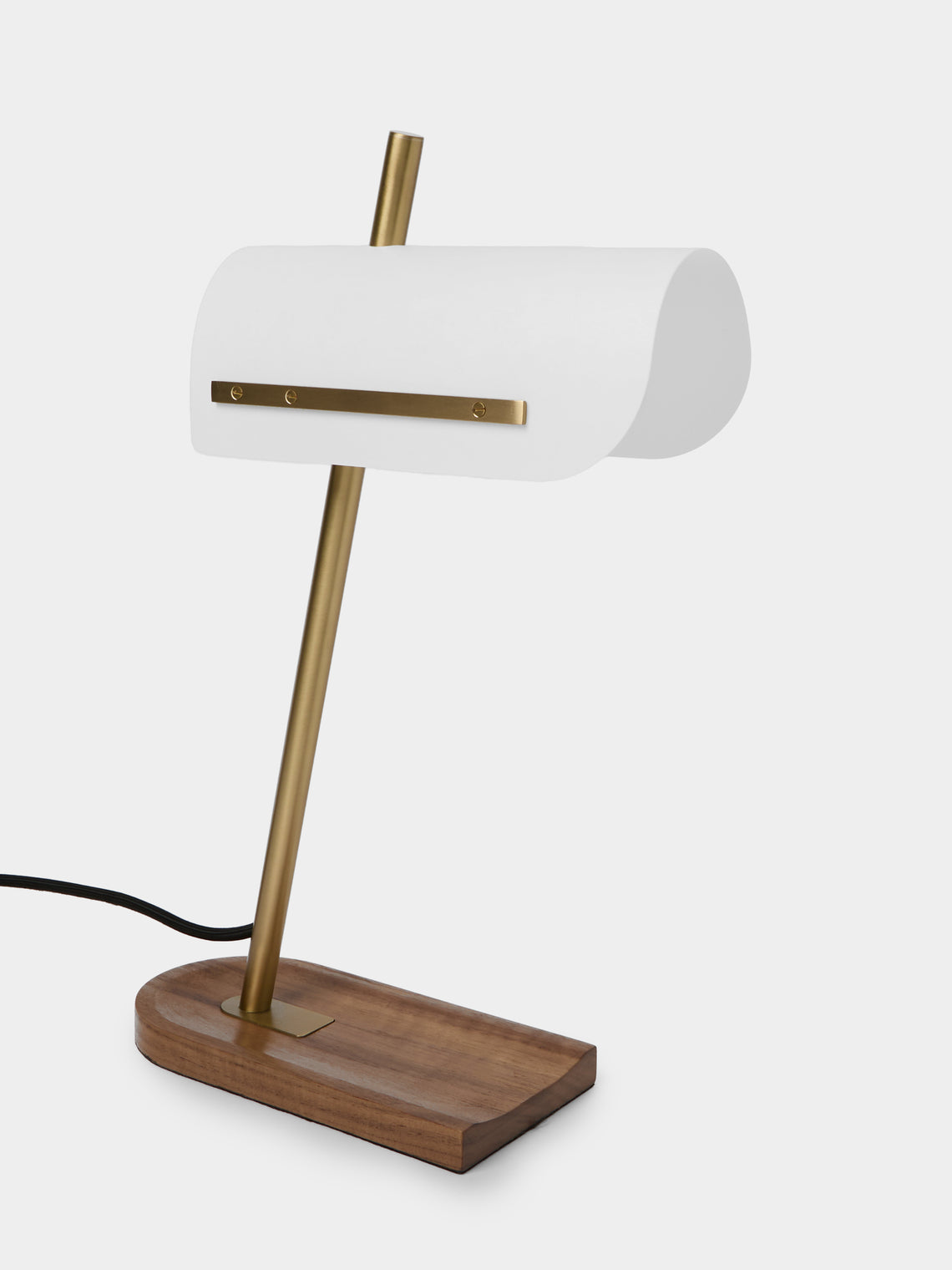 Joe Armitage - Modernist Walnut and Brass Desk Lamp - Brown - ABASK