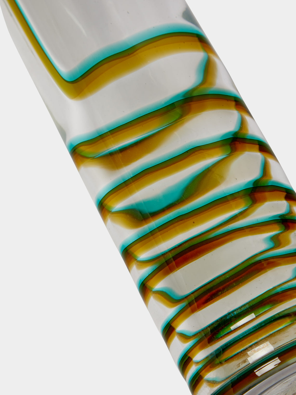 Antique and Vintage - Mid-Century Toni Zuccheri for Venini Bifilo Murano Glass Vase (13.5in/35cm) - Green - ABASK