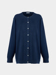 Ryan Roche - Cashmere Lightweight Oversized Cardigan | Size: S - Navy - ABASK - 