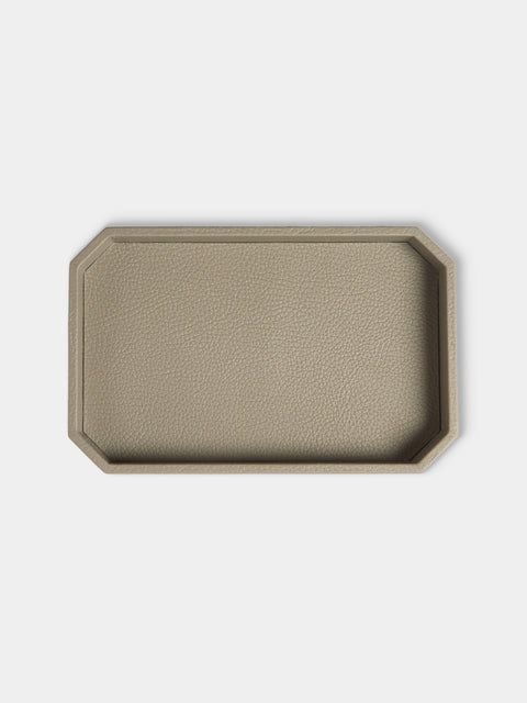 Cassigoli - Del Monte Leather Hexagonal Vide Poche (11in/28cm) - Gray - ABASK - 