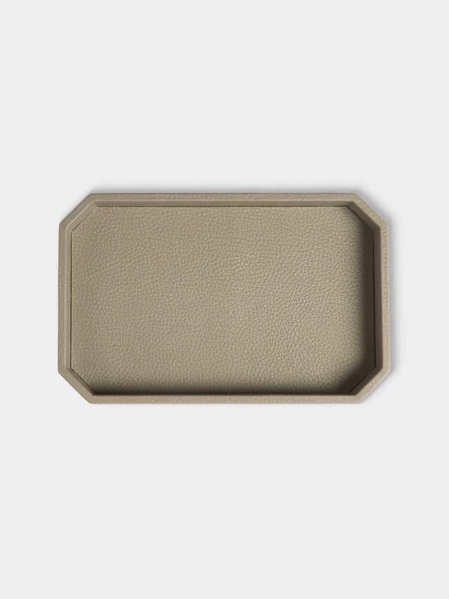 Cassigoli - Del Monte Leather Hexagonal Vide Poche (11in/28cm) - Gray - ABASK - 