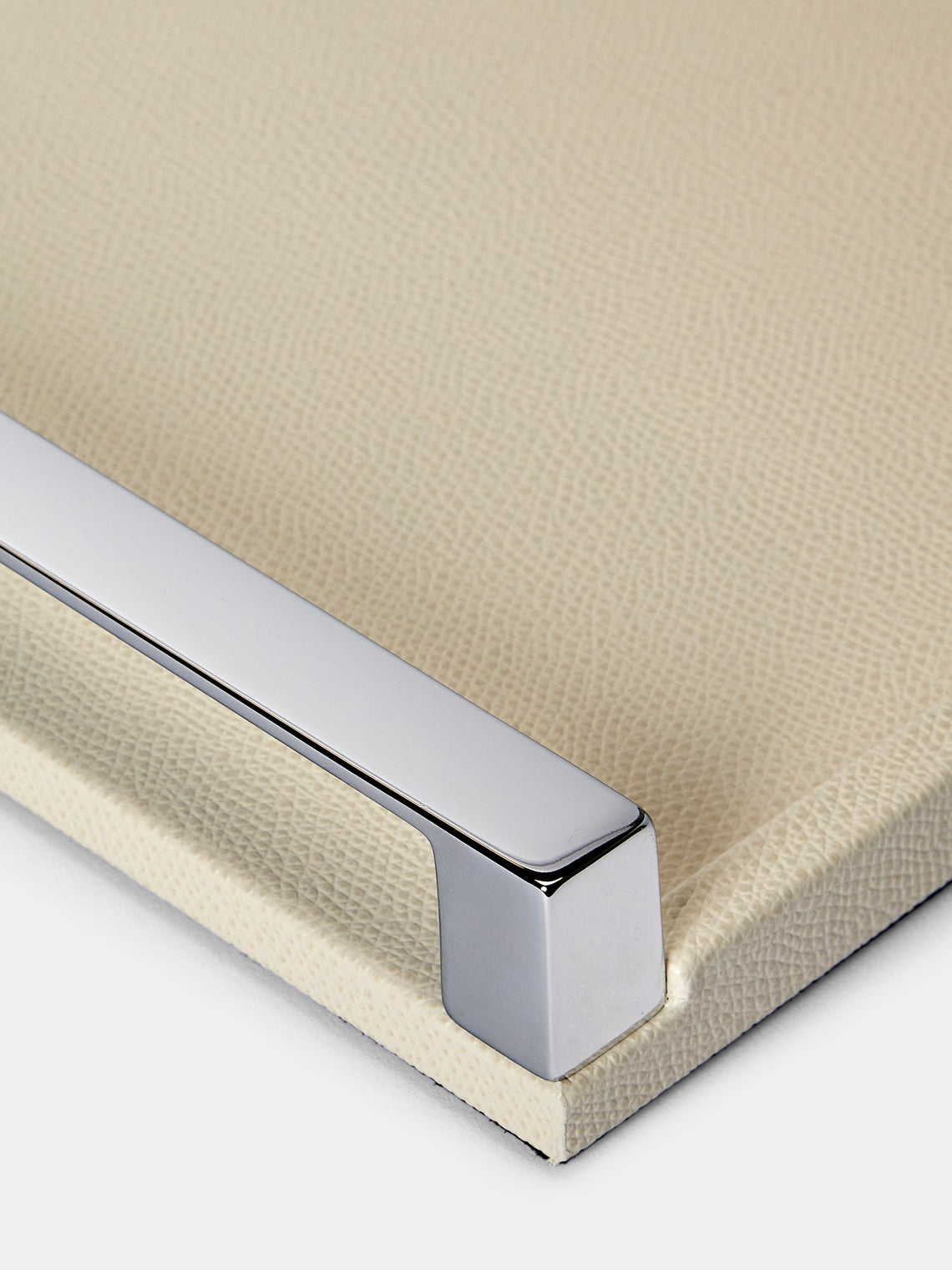 Pinetti - Giove Leather Tray (21in/53cm) - Cream - ABASK