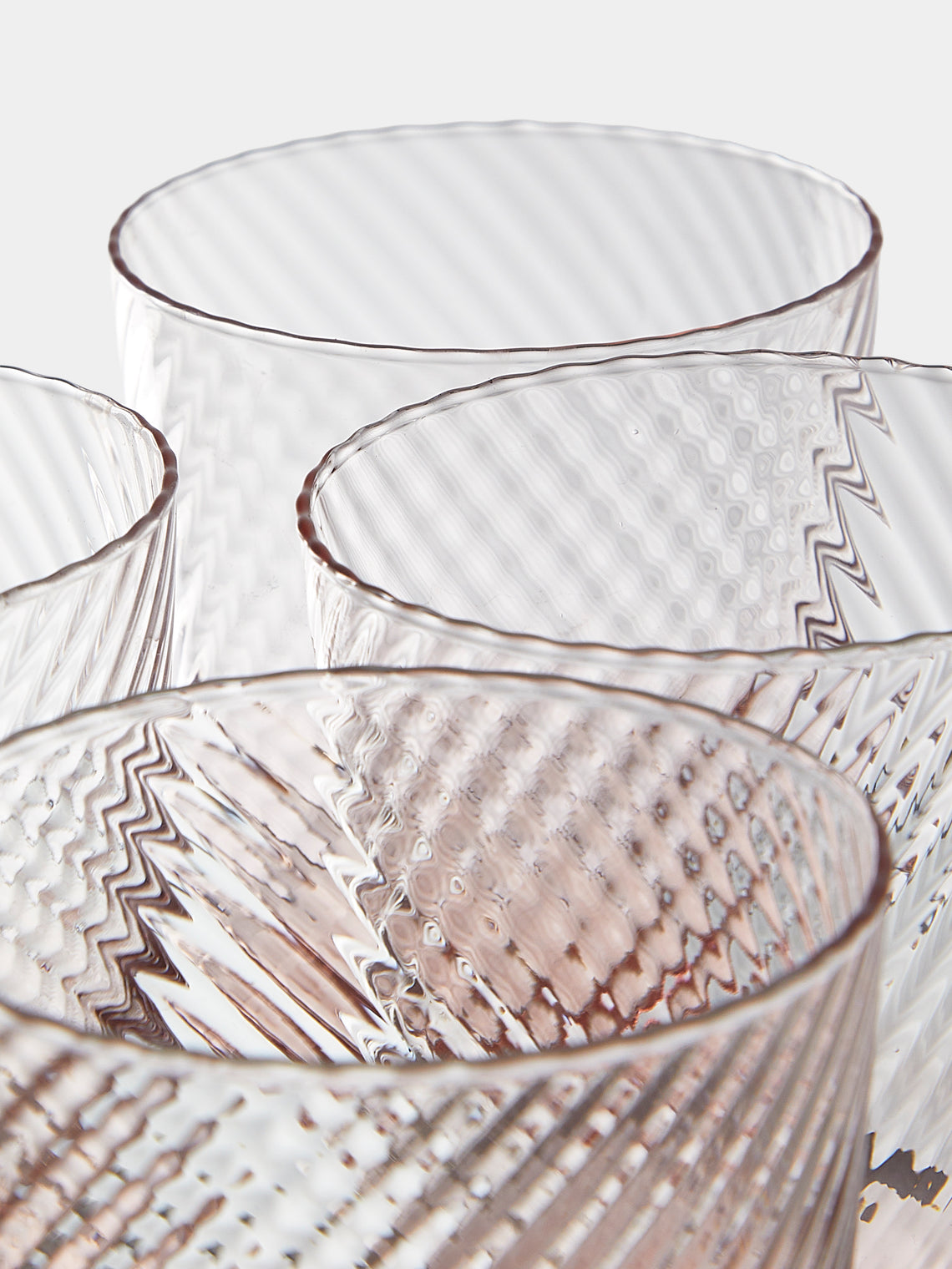 Mun Deluxe Brand Venezia - Torsé Hand-Blown Glass Tumblers (Set of 6) - Pink - ABASK