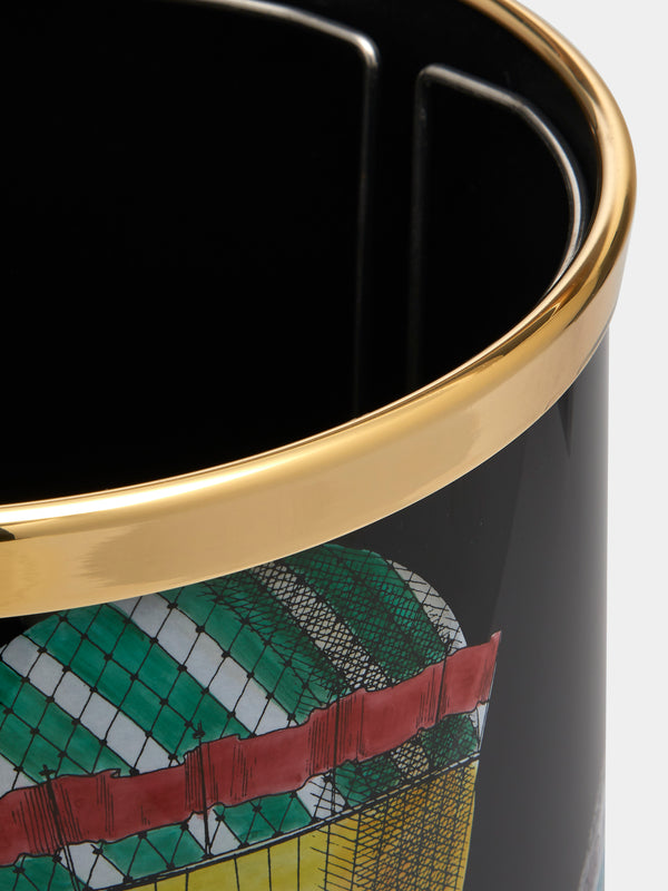Fornasetti - Palloni Iron Wastepaper Bin - Black - ABASK