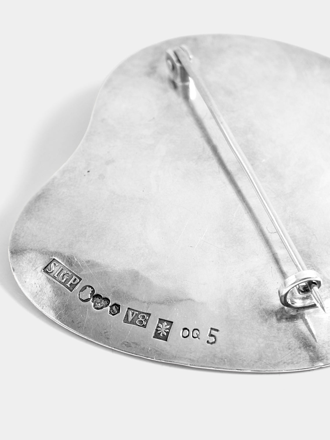 Mahnaz Collection - Women's Vintage 1947 Sigurd Persson Swedish Early Sterling Silver Brooch - Silver - ABASK