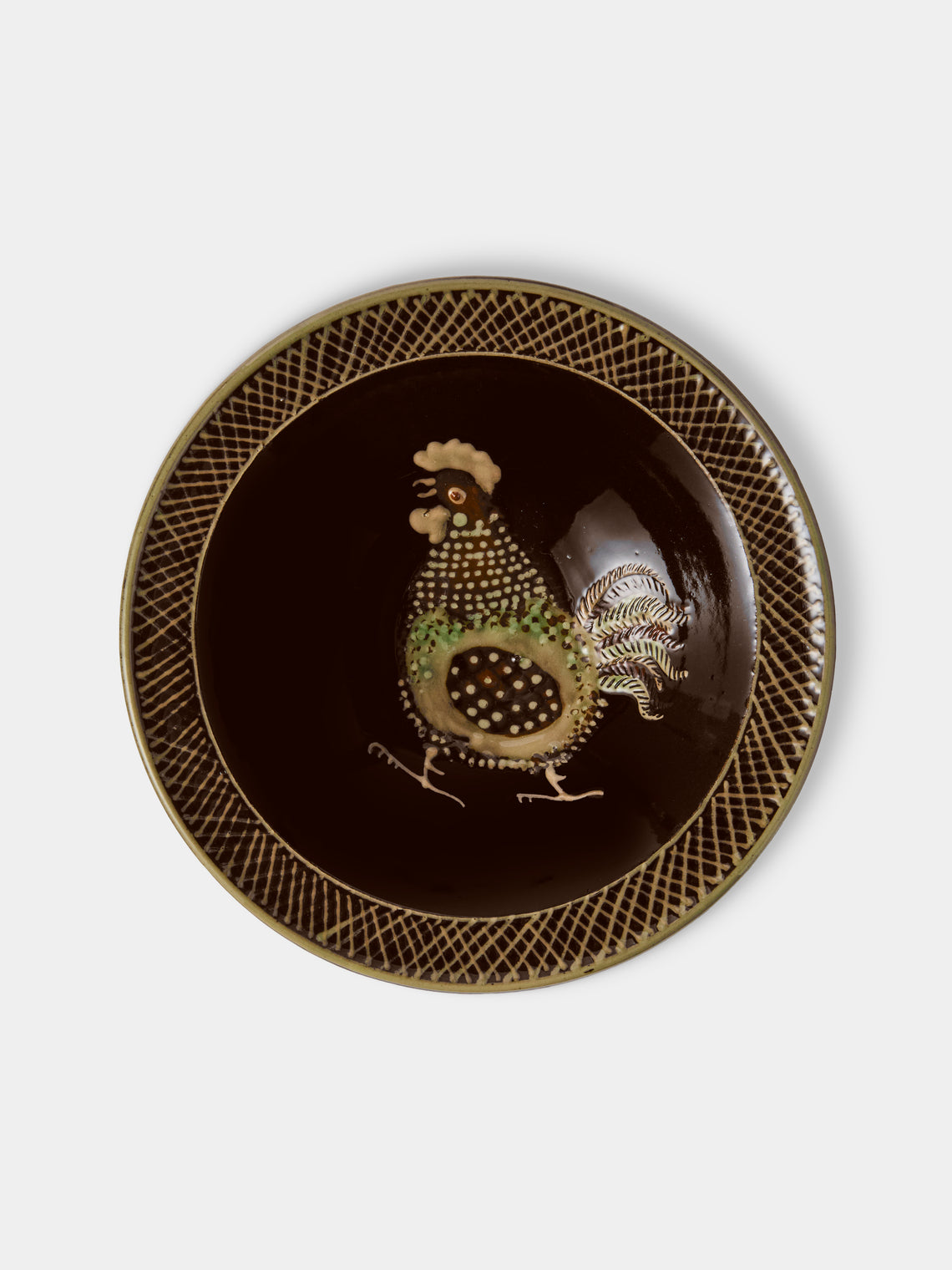 Poterie d’Évires - Animals Hand-Painted Ceramic Breakfast Bowls (Set of 4) - Dark Brown - ABASK