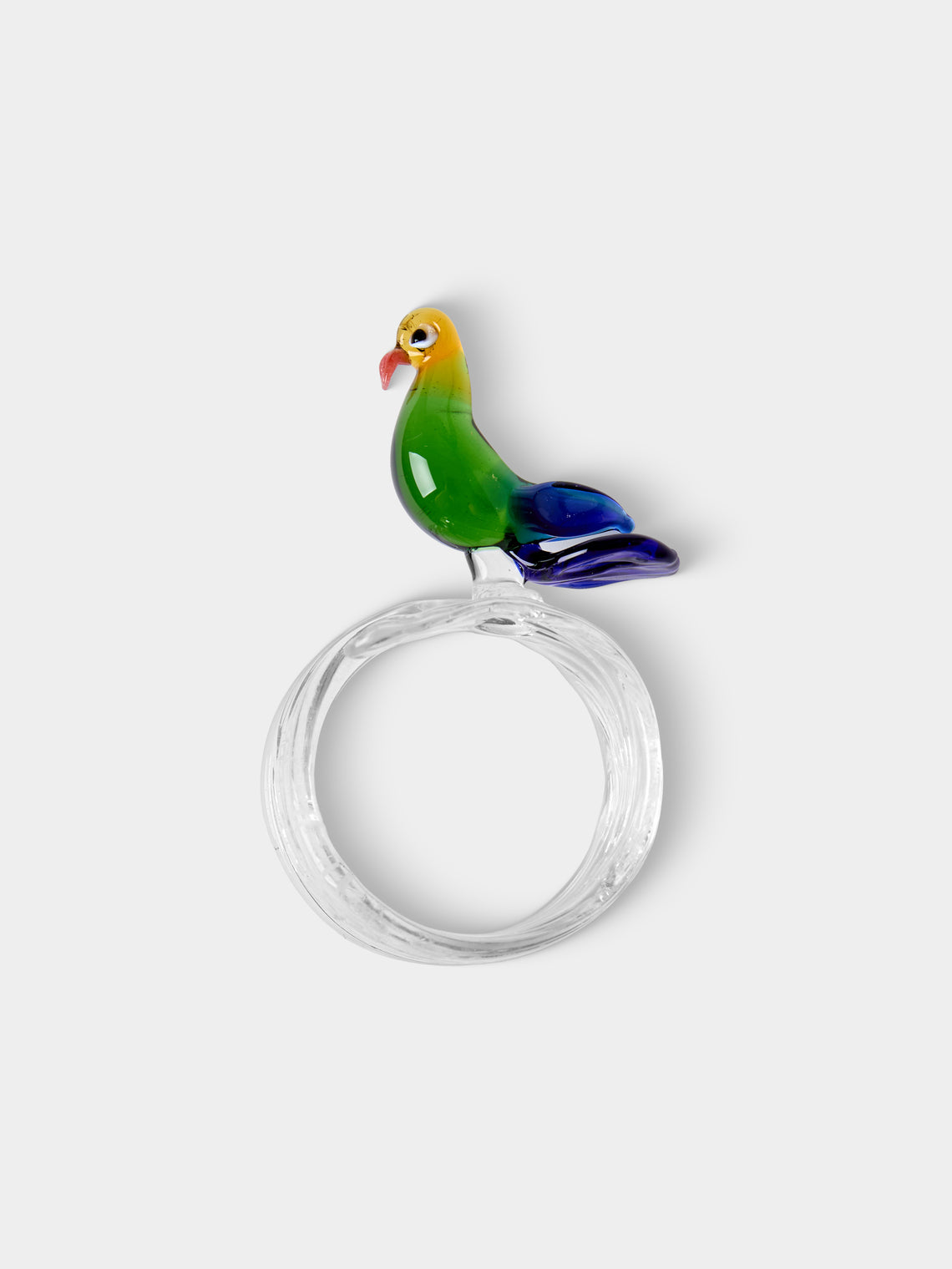 Casarialto - | Set of 6 | Tropical Birds Hand-Blown Glass Napkin Rings - Multiple - ABASK