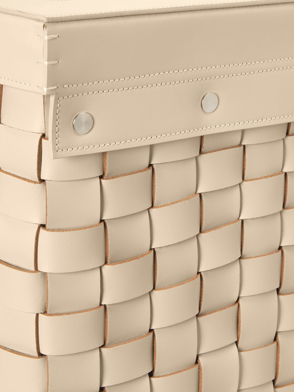 Riviere - Barcelona Water-Resistant Leather Laundry Basket - Ivory - ABASK