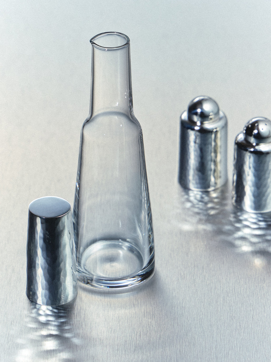 Robbe & Berking - Martelé Silver-Plated Oil / Vinegar Bottle - Silver - ABASK