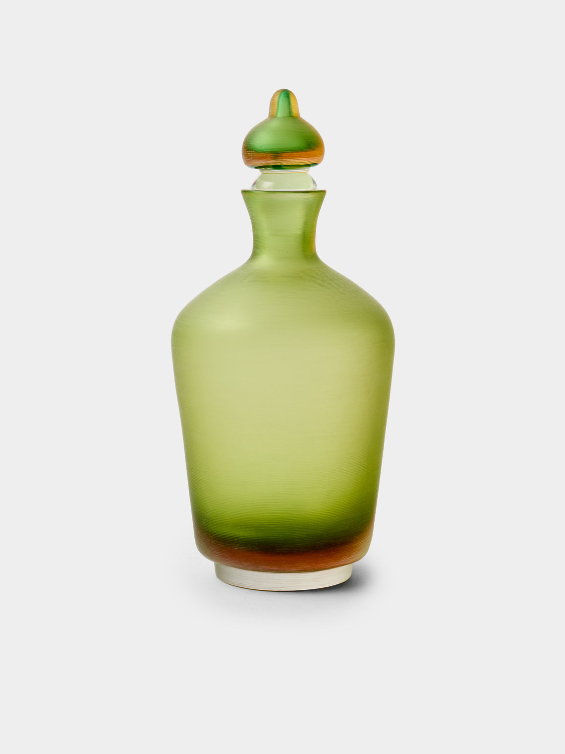 Venini - 1956 Paolo Venini Incise Murano Glass Bottle - Green - ABASK - 