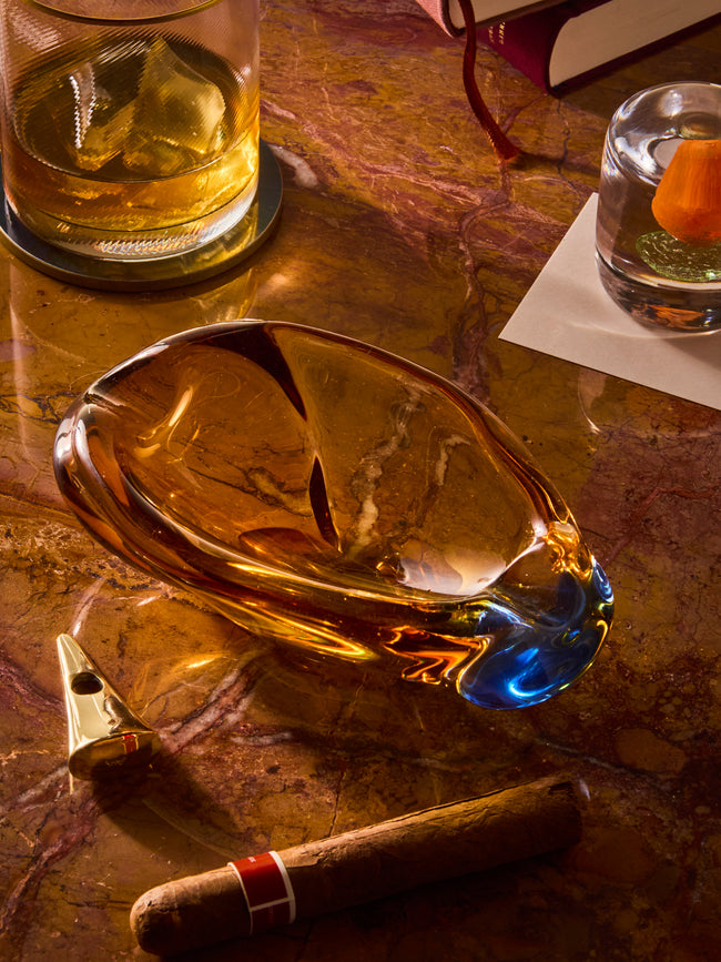 Antique and Vintage - 1970s Murano Glass Ashtray - Orange - ABASK