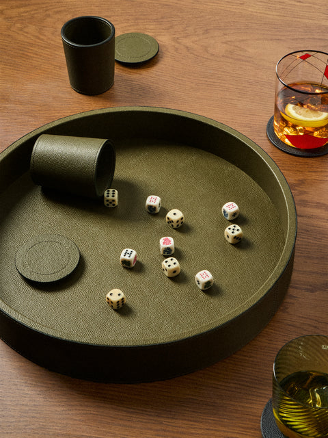 Giobagnara - Arena Leather Dice Set - Green - ABASK