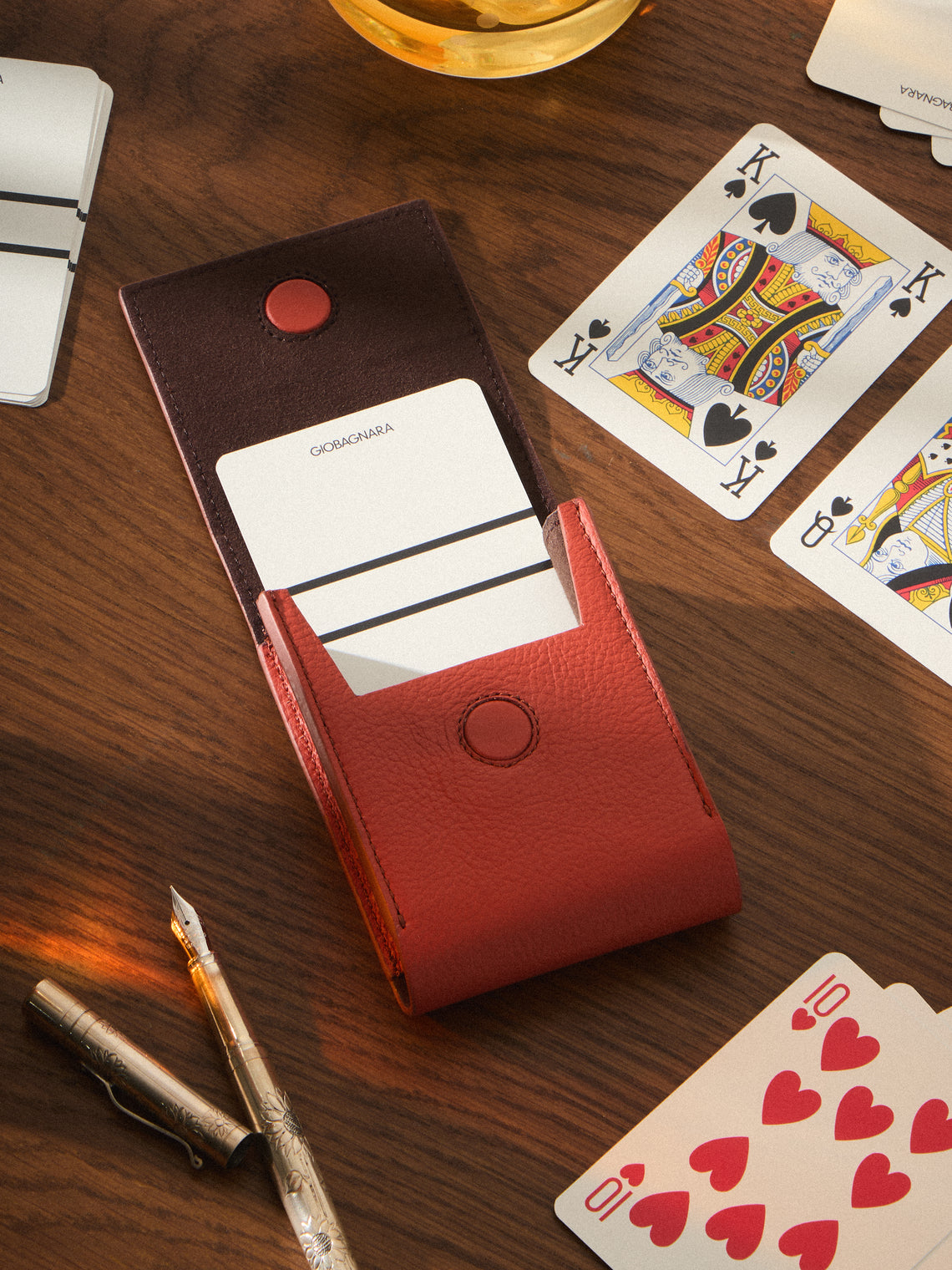 Giobagnara x Poltrona Frau - Leather Playing Card Pochette - Red - ABASK