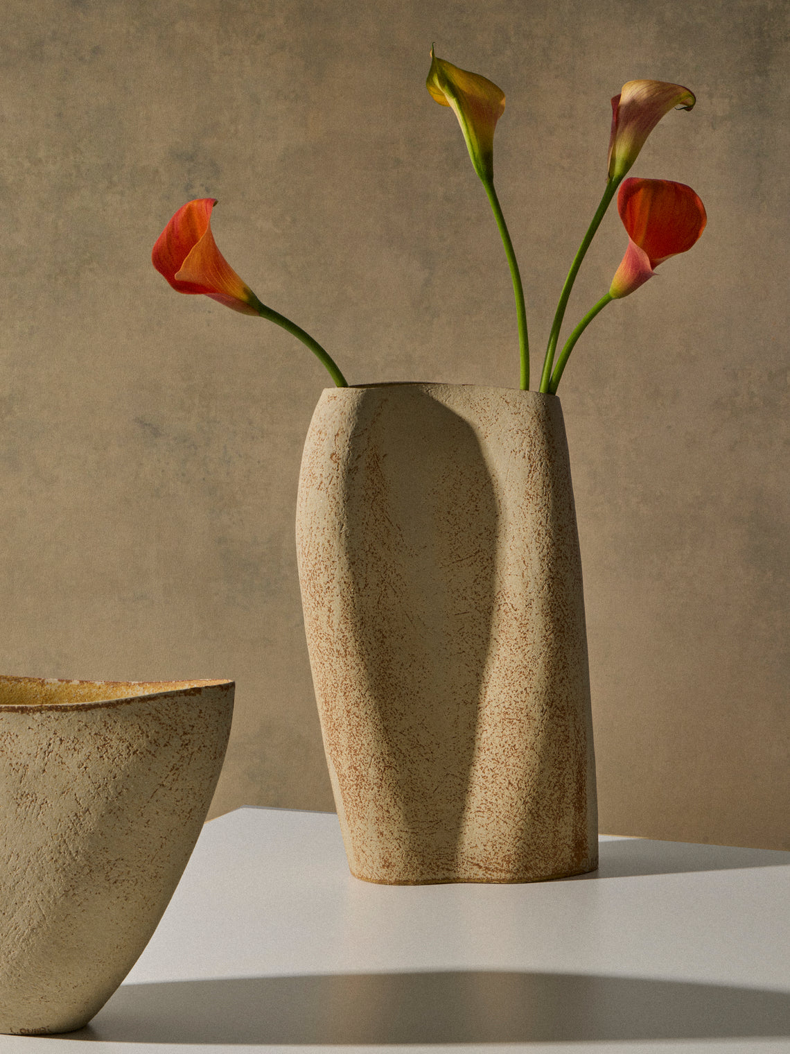 Linda Ouhbi - No. 4 Hand-Built Stoneware Vase (16in/41cm) - Beige - ABASK