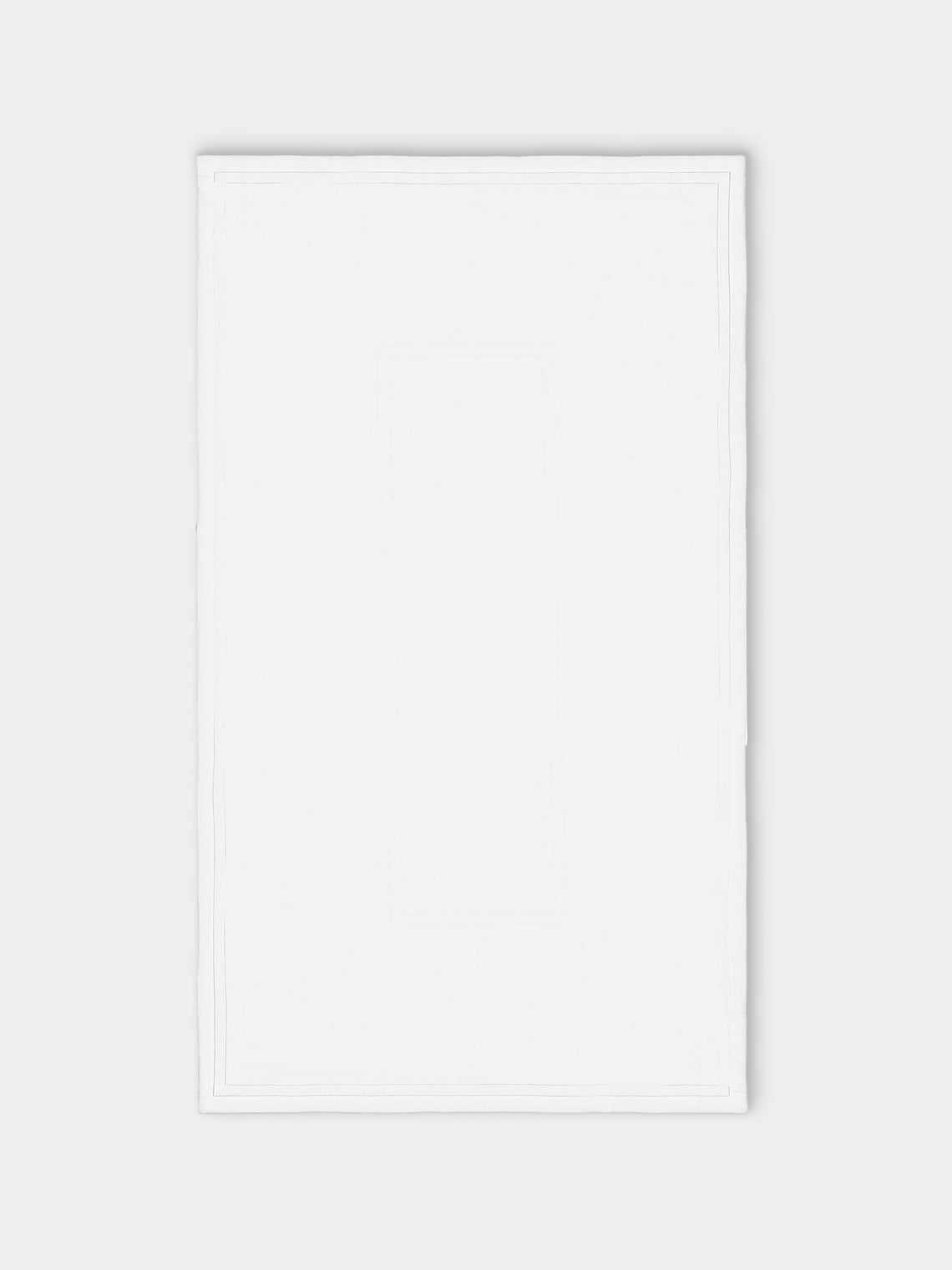 Rolande du Dreuilh Créations - Bouton Hand-Embroidered Cotton Oblong Tablecloth (122in/3.1m) - White - ABASK