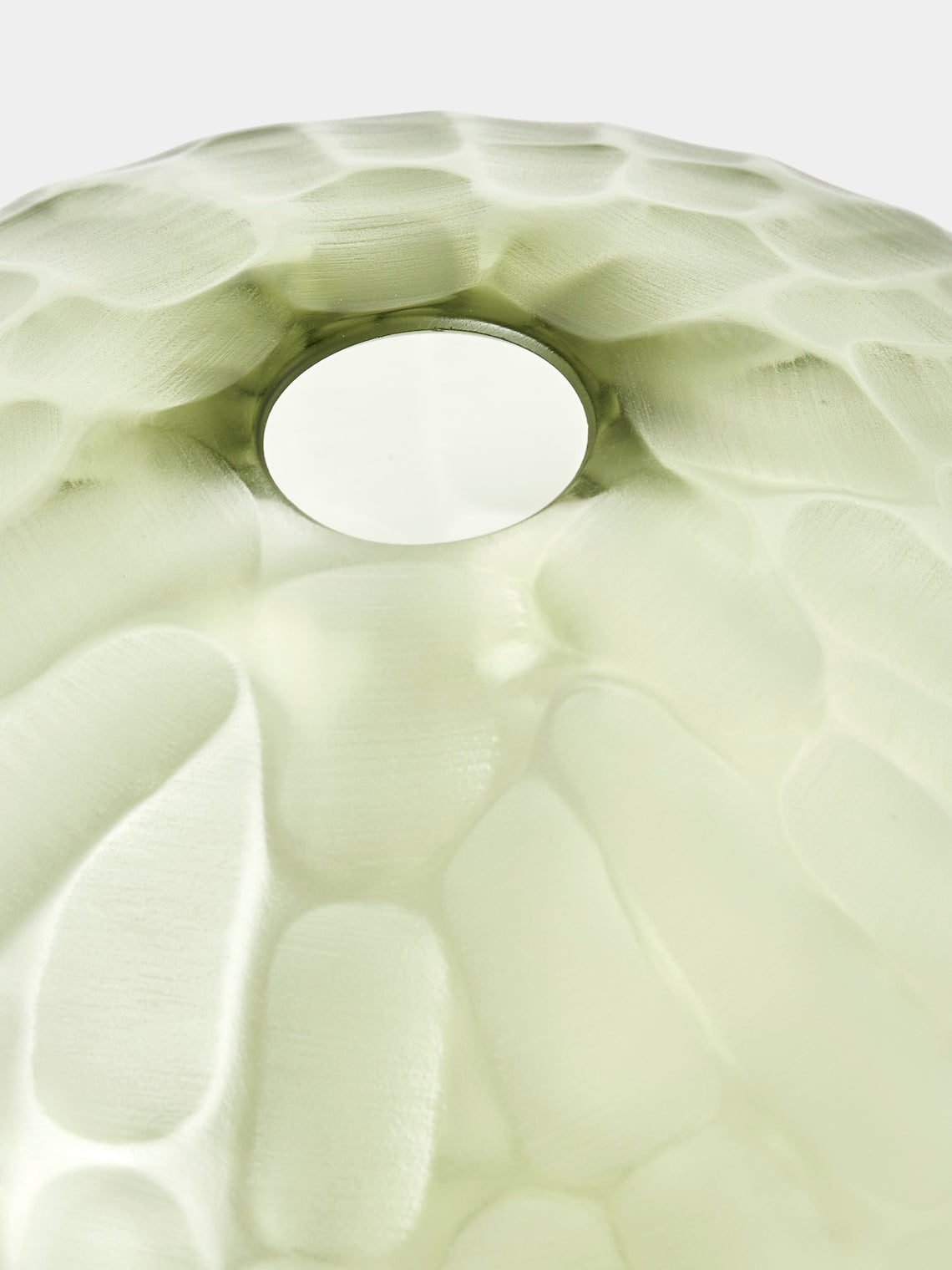 Micheluzzi Glass - Trottola Verdino Bamboo Hand-Blown Murano Glass Vase (10in/25cm) - Green - ABASK