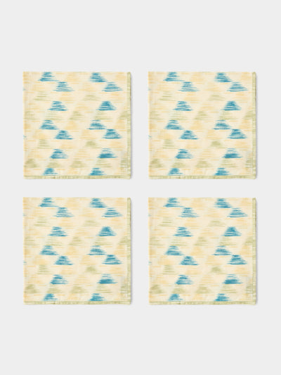 D'Ascoli - | Set of 4 | Caravan Printed Cotton Napkins - Cream - ABASK - 