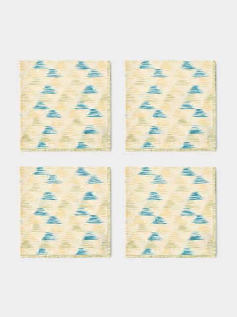 D'Ascoli - | Set of 4 | Caravan Printed Cotton Napkins - Cream - ABASK - 