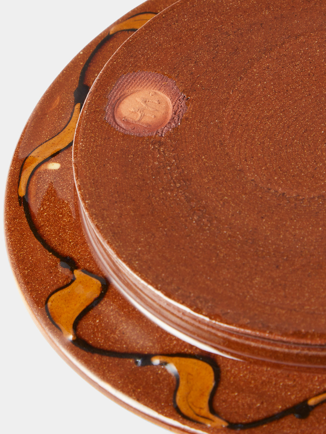 Fitch & McAndrew - Tulips and Buds Slipware Salad / Dessert Plate (7.3in/18.5cm) - Yellow - ABASK