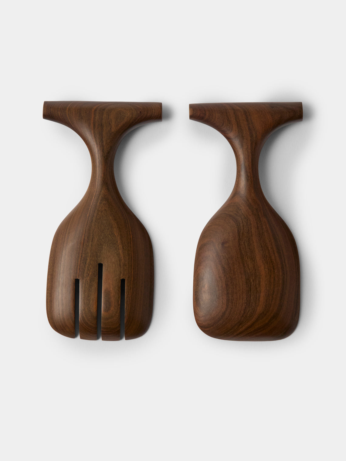CasaLatina - Lara Whale Hand-Carved Hardwood Salad Servers - Brown - ABASK