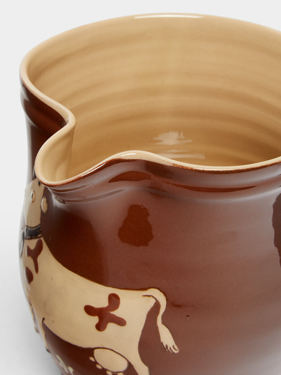 Cows Hand-Painted Ceramic Rounded Jug