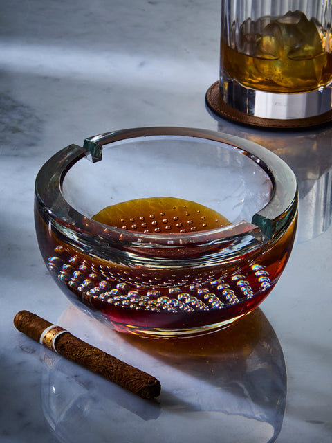 Antique and Vintage - Mid-Century Murano Glass Ashtray - Orange - ABASK