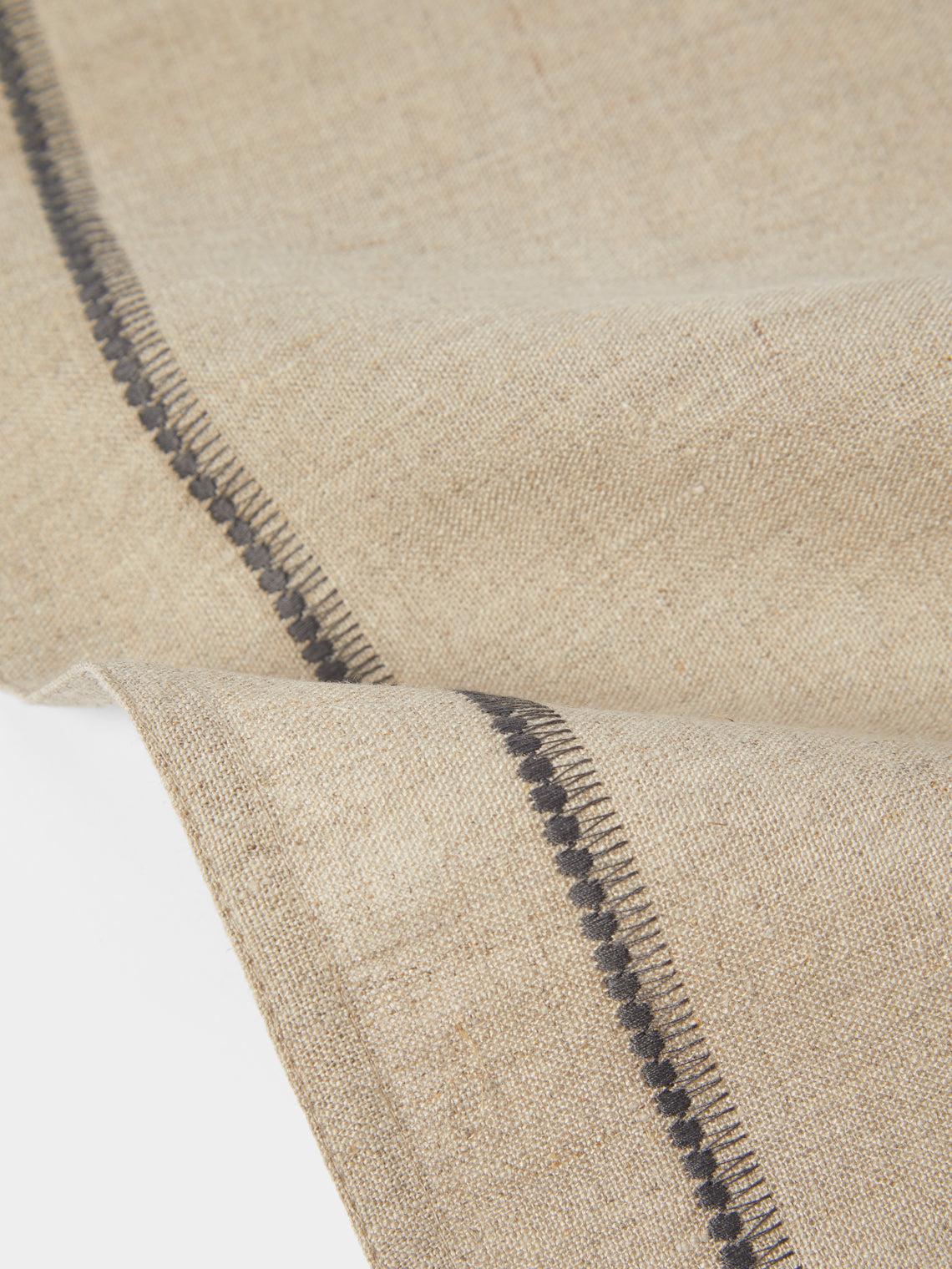 Chamois - | Set of 4 | Embroidered Linen Napkins - Beige - ABASK