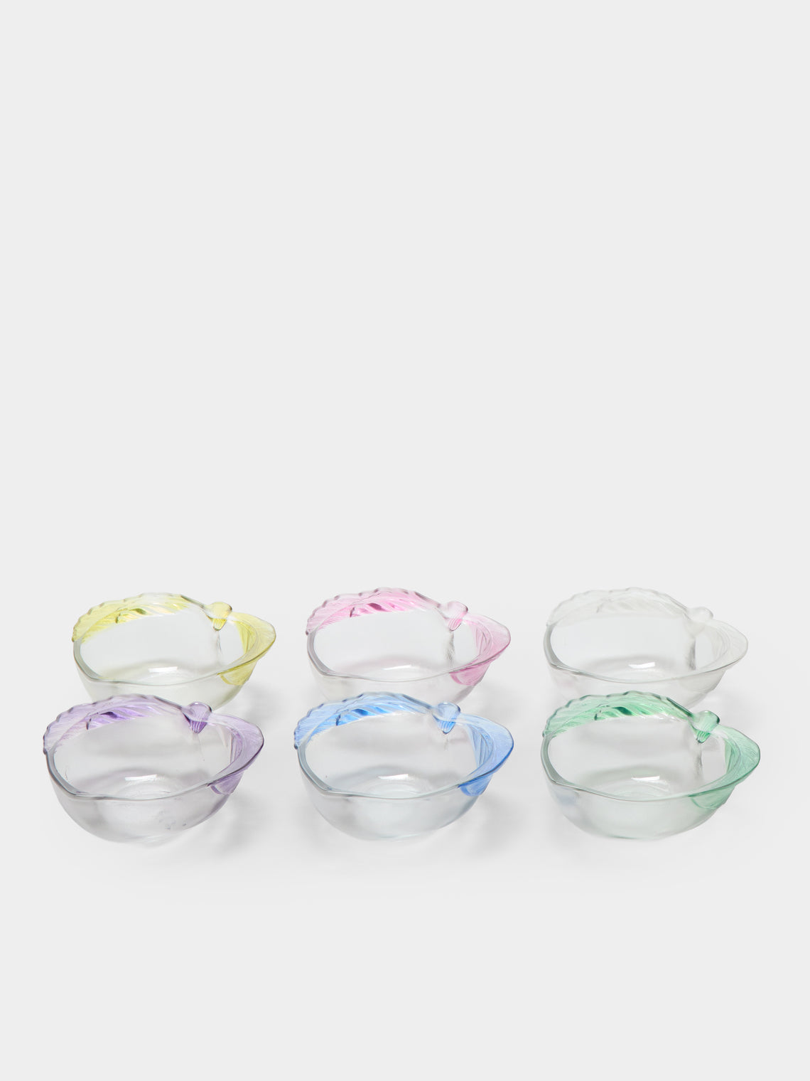 Antique and Vintage - Mid-Century Daum Apple Crystal Bowls (Set of 6) - Clear - ABASK