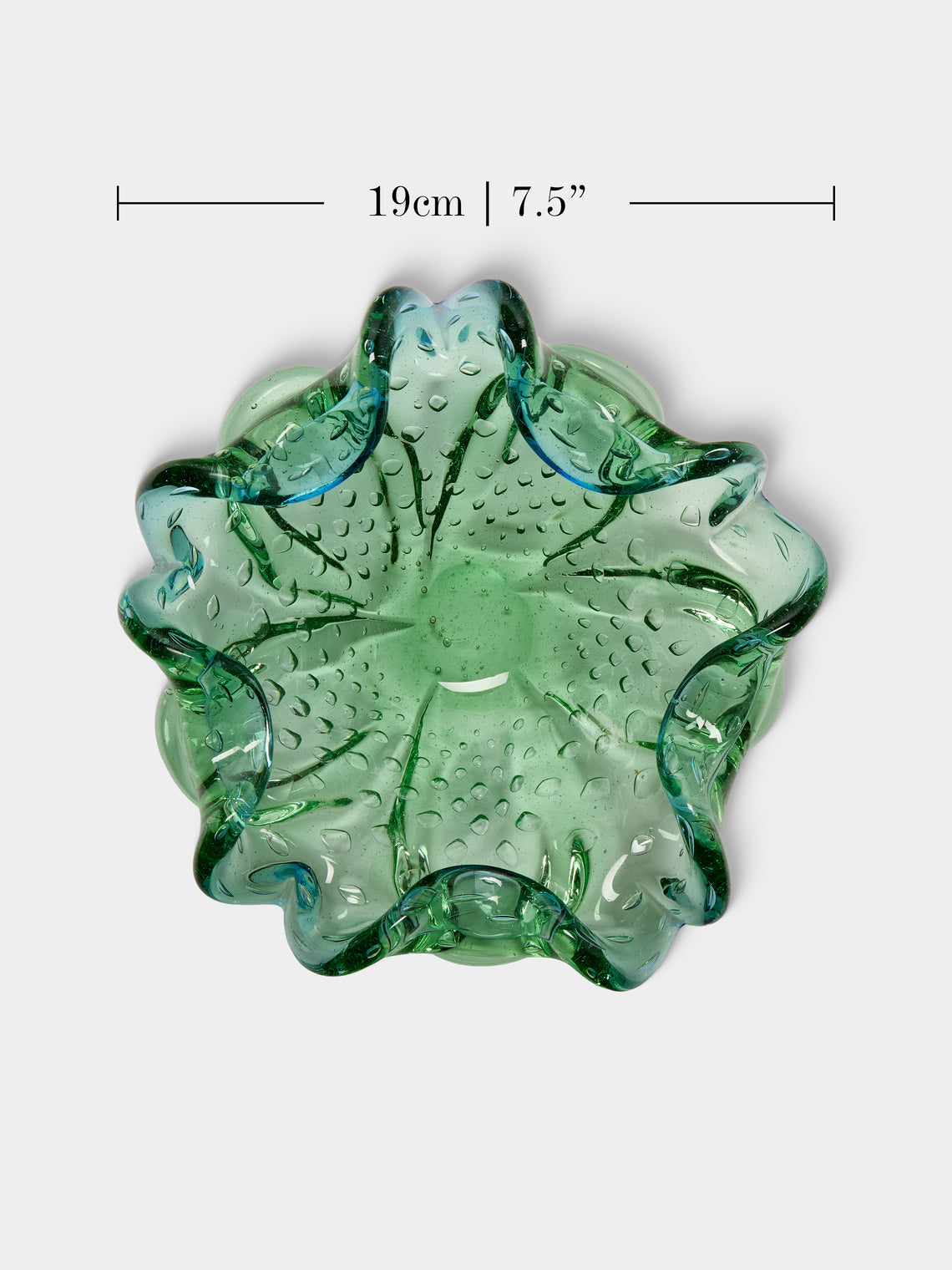 Antique and Vintage - Mid-Century Crystal Ashtray - Green - ABASK